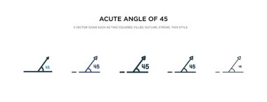 acute angle of 45 degrees icon in different style vector illustr clipart