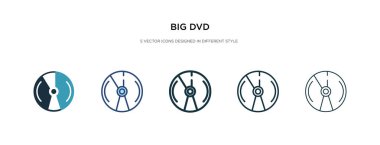 Farklı biçim vektör illüstrasyonunda büyük bir dvd simgesi. iki renkli