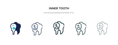 Farklı stil vektör çiziminde iç diş simgesi. iki kol