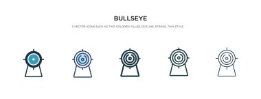 Farklı stil vektör illüstrasyonunda hedef simgesi. iki renk