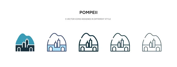 Icono pompeya en la ilustración de vectores de estilo diferente. dos colores — Vector de stock