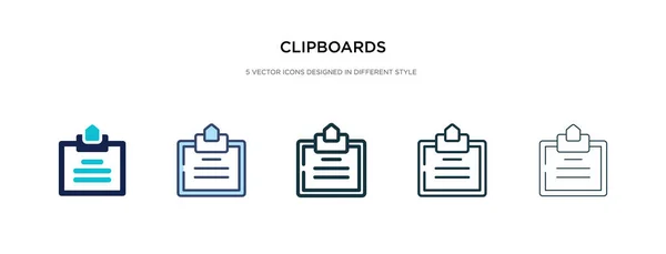 Klemborden pictogram in verschillende stijl vector illustratie. twee colo — Stockvector