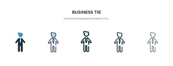 Icono de lazo de negocios en la ilustración de vectores de estilo diferente. dos co — Vector de stock