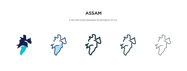 Icono de assam en la ilustración de vectores de estilo diferente. dos colores a — Vector de stock