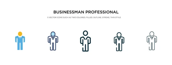Hombre de negocios icono profesional en diferentes vectores de estilo illustra — Vector de stock