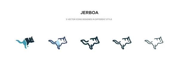 Icono de jerboa en la ilustración de vectores de estilo diferente. dos colores — Vector de stock