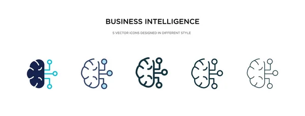 Icono de inteligencia de negocios en diferentes ilustraciones de vectores de estilo — Vector de stock