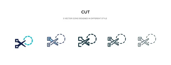 Icono de corte en la ilustración de vectores de estilo diferente. dos colores y — Vector de stock