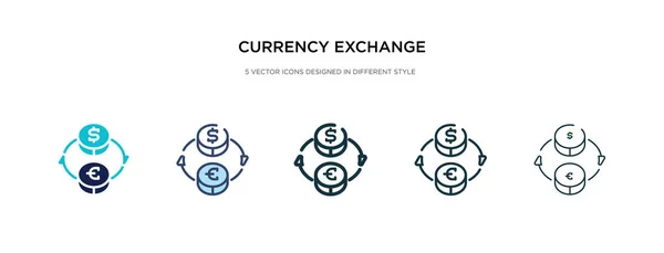 Icono de cambio de divisas en la ilustración de vectores de estilo diferente. t — Vector de stock
