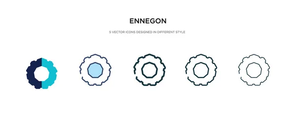 Icono ennegon en la ilustración de vectores de estilo diferente. dos colores — Vector de stock