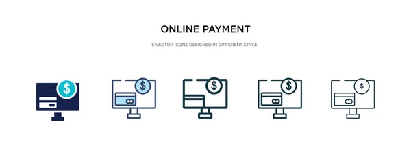 Online-Zahlungs-Symbol in verschiedenen Stil Vektor Illustration. zwei — Stockvektor