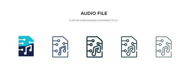 Icono de archivo de audio en la ilustración de vectores de estilo diferente. dos colo — Vector de stock