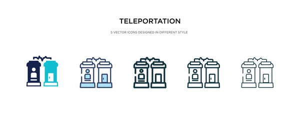 Ícone de teletransporte em ilustração vetorial de estilo diferente. dois c — Vetor de Stock