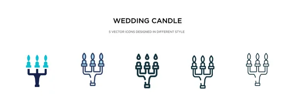 Ícone de vela de casamento em ilustração de vetor de estilo diferente. dois — Vetor de Stock