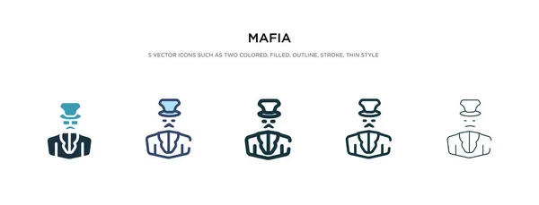 Icono de la mafia en la ilustración de vectores de estilo diferente. dos colores a — Vector de stock