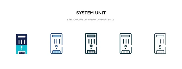 system unit icon in different style vector illustration. two col