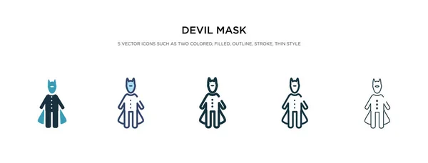 Icono de máscara diablo en la ilustración de vectores de estilo diferente. dos colo — Vector de stock