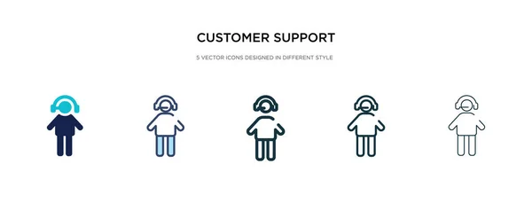 Icône de soutien à la clientèle dans l'illustration vectorielle de style différent. tw — Image vectorielle