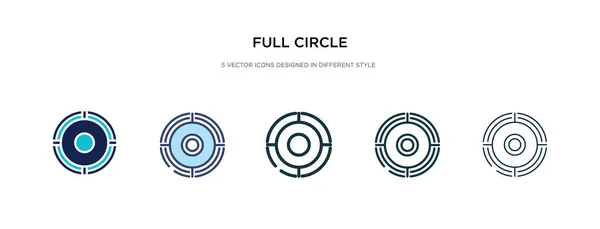 Иконка полного круга в различных векторных иллюстрациях стиля. два кола — стоковый вектор