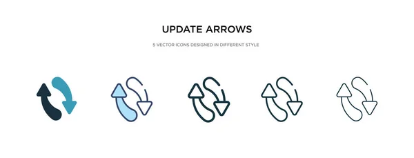 Update arrows icon in different style vector illustration. two c — Stock Vector