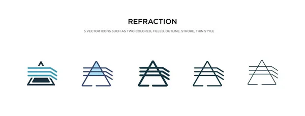 Icono de refracción en la ilustración de vectores de estilo diferente. dos colo — Vector de stock