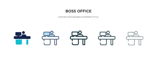 Ícone do escritório chefe em ilustração vetor de estilo diferente. dois cols —  Vetores de Stock