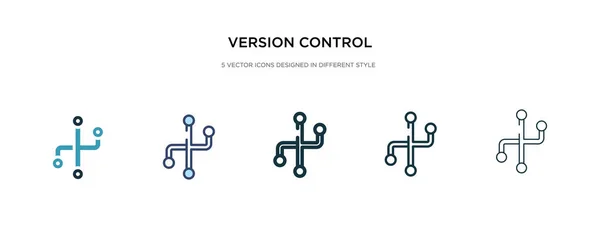 Icono de control de versión en la ilustración de vectores de estilo diferente. Dos. — Archivo Imágenes Vectoriales