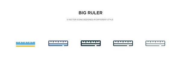 Gran icono de regla en la ilustración de vectores de estilo diferente. dos colores — Vector de stock