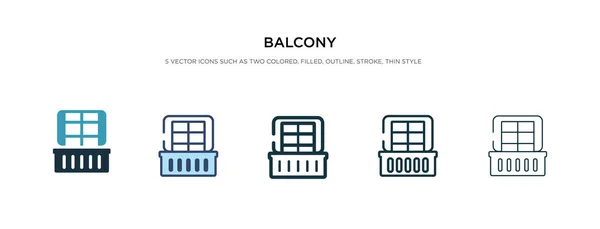 Balkon icoon in verschillende stijl vector illustratie. twee gekleurde — Stockvector