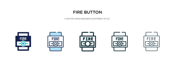 Ícone de botão de fogo em ilustração vetorial de estilo diferente. dois cols —  Vetores de Stock