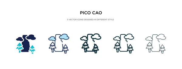 Pico cao icono en la ilustración de vectores de estilo diferente. dos colores — Vector de stock