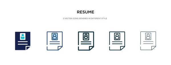 Reanudar icono en la ilustración de vectores de estilo diferente. dos colores — Vector de stock