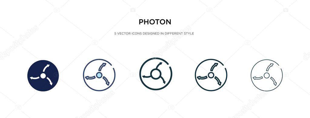 photon icon in different style vector illustration. two colored 