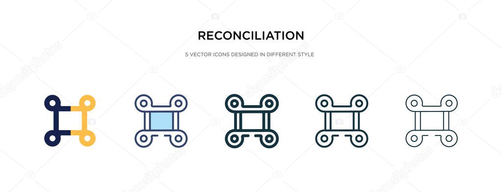 reconciliation icon in different style vector illustration. two 