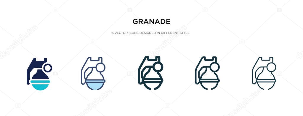 granade icon in different style vector illustration. two colored