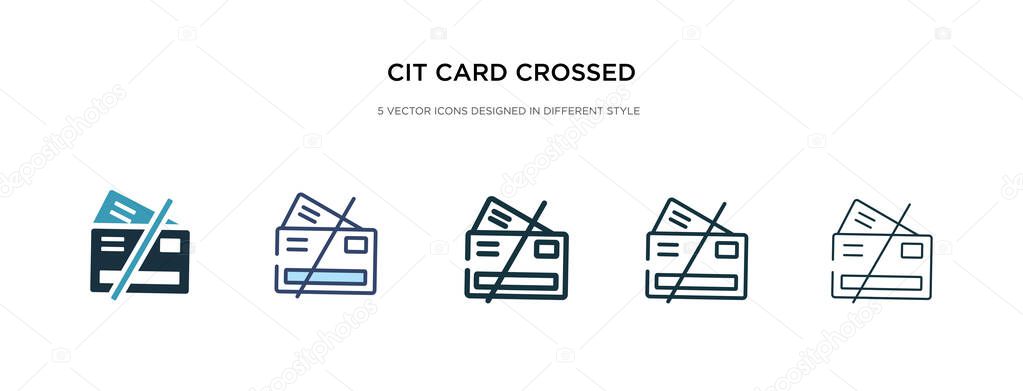 cit card crossed icon in different style vector illustration. tw