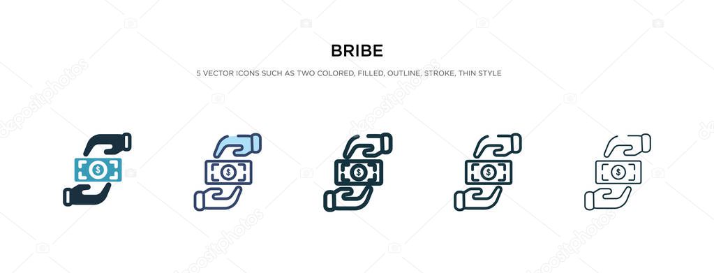 bribe icon in different style vector illustration. two colored a