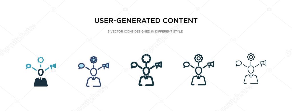 user-generated content icon in different style vector illustrati