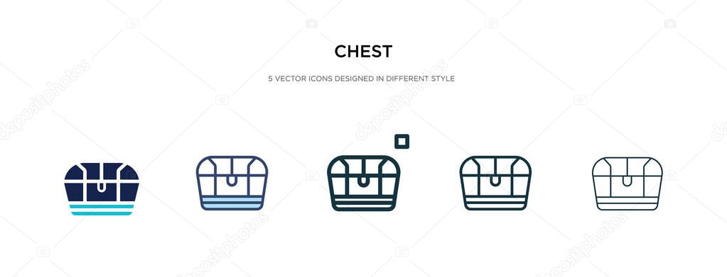 chest icon in different style vector illustration. two colored a