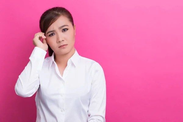 Crying woman on isolated background — Stock Photo, Image