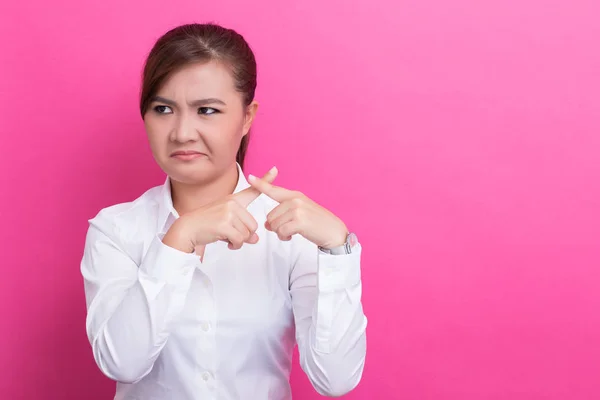 Mujer haciendo señal de stop —  Fotos de Stock