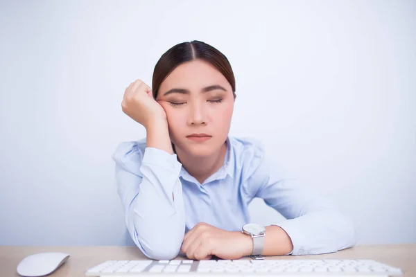 Woman take a nap at office