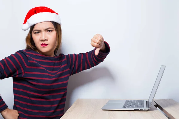 Angry woman at work in holiday
