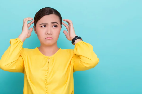 Vrouw Denkt Negatief — Stockfoto