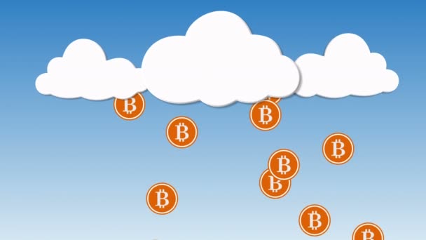 Bitcoin Cloud Mining, fond abstrait — Video