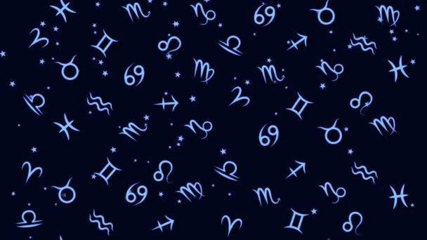 Абстрактный фон с знаками Зодиака — стоковое видео