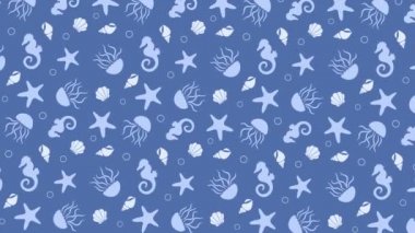 Denizanası, denizatı ve kabukları ile deniz arka plan