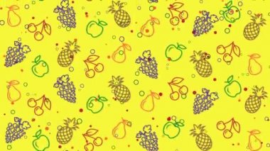 Meyve ile yaz renkli arka plan