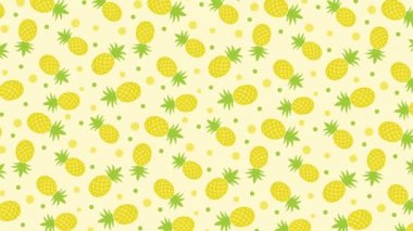 Ananas ile açık sarı yeşil arka plan