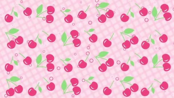 Light pink background with cherry — Stock Video